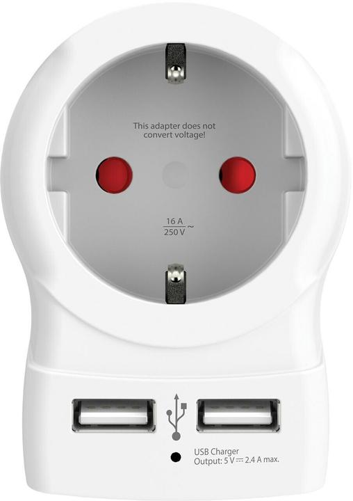 Skross 1500282 Zwischensteckdose mit USB Weiss