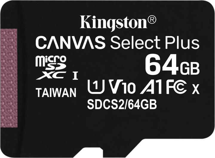 Immagine prodotto Kingston Canvas Select Plus microSD 64GB (64 GB, microSDXC, U3, UHS-I)