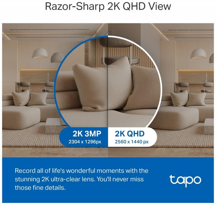 Actual product image TP-Link Tapo C220 4MP 360° WLAN camera MicroSD (2560 x 1440 Pixels)