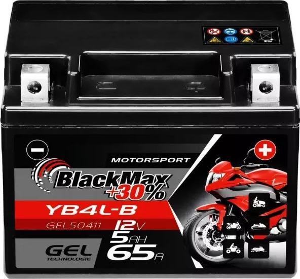 Image du produit BlackMax Gel de batterie de moto YB4L-B CB4L-B (DIN 50411) (12 V, 5 Ah, 65 A)