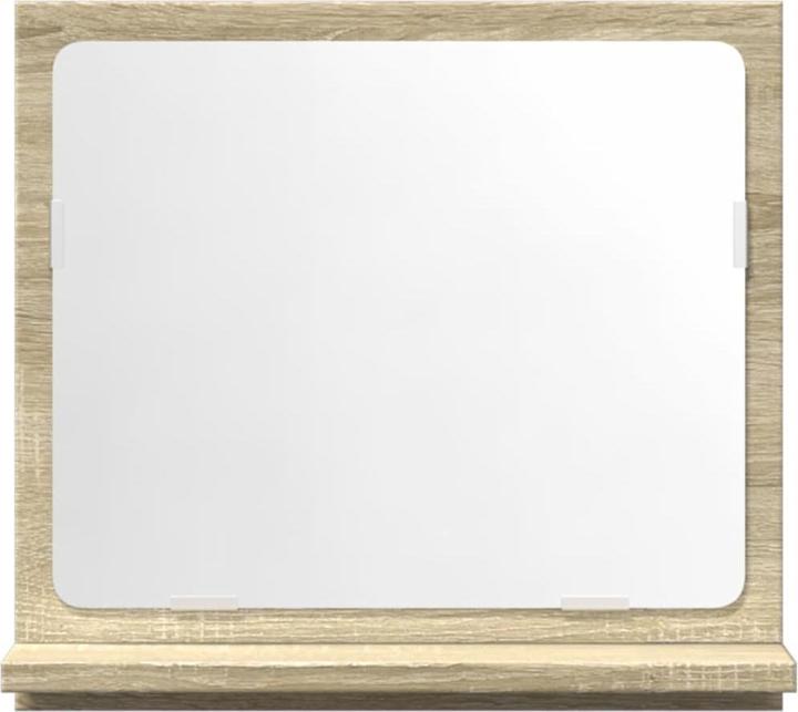 Produktbild VidaXL Badspiegel Wandspiegel Badezimmerspiegel Spiegel mit Ablage Sonoma-Eiche (40 x 37 cm)