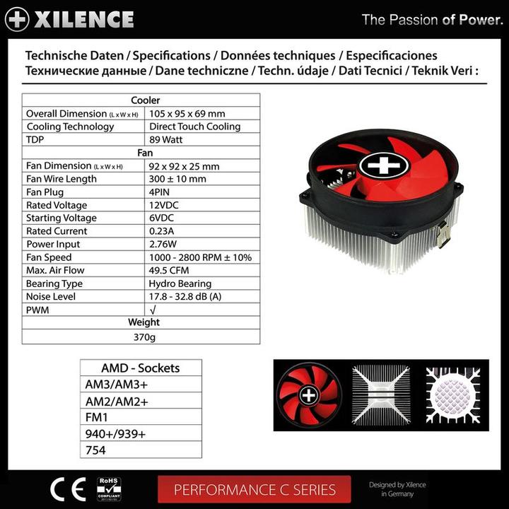 Produktbild Xilence 1000 -, 44.37 CFM, PWM, 17.8 - (105 mm)