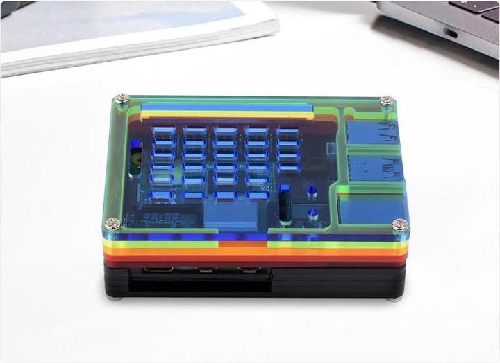 Produktbild Raspberry Pi EB84465 - Regenbogen-Acryl-Gehäuse für 5 - 26079