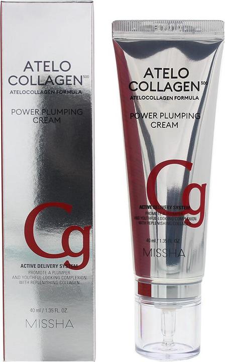 Image du produit Missha ATELO COLLAGEN 500 POWER PLUMPING CREAM Crème au collagène coréen pour le visage Jour et Nuit (40 ml, Crème de jour)