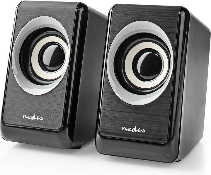 Actual product image Nedis PC loudspeaker 2.0 18 W Connections - Input: USB A plug / 1x 3.5 mm Power supply via