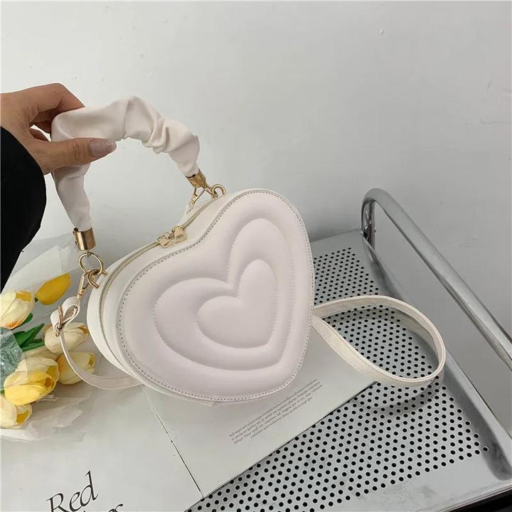 Only-Bags.Store Love Heart Shape Umhängetasche Small Handbags Designer Crossbody Bags Solid Pu Leather Top Handle