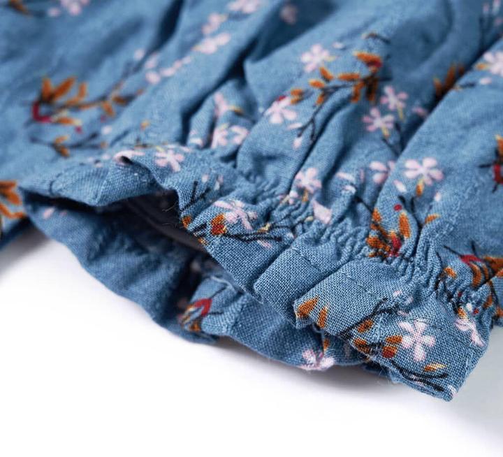 Produktbild VidaXL Kinderkleid mit Langen Ärmeln Petrolblau 140,Material: 50 (140)