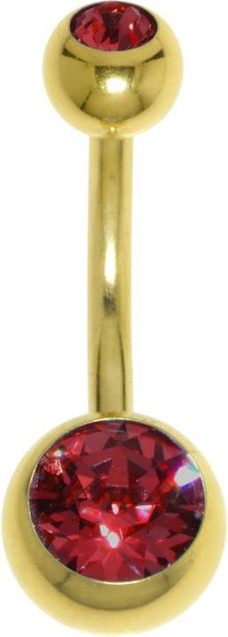Immagine prodotto Bijouteria Piercing ventre (Acciaio chirurgico 316L, Rivestimento in PVD (colore oro), Cristallo premium)