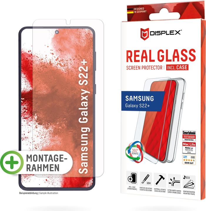Productafbeelding Displex Real Glass, 2D Panzerglas + Handyhülle (1 Stuk, Samsung Galaxy S22+)