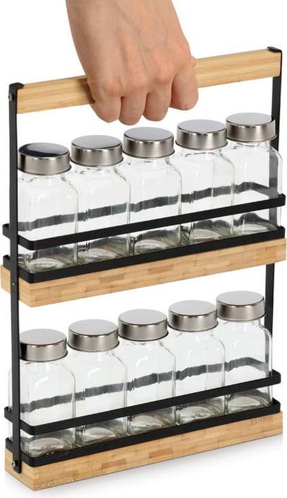 Produktbild Zeller Present Gewürzständer 11-teilig Glas Metall Bambus 22.7x4.7x30.5 cm