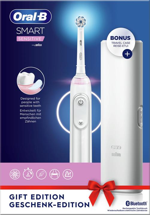 Image du produit Oral-B Brosse à dents électrique Smart Sensitive + étui de voyage (Brosse à dents oscillo-rotative)