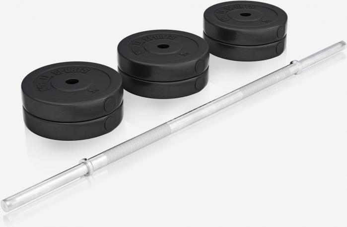 Actual product image Gorilla Sports Weight bench barbell set plastic 38kg-70kg