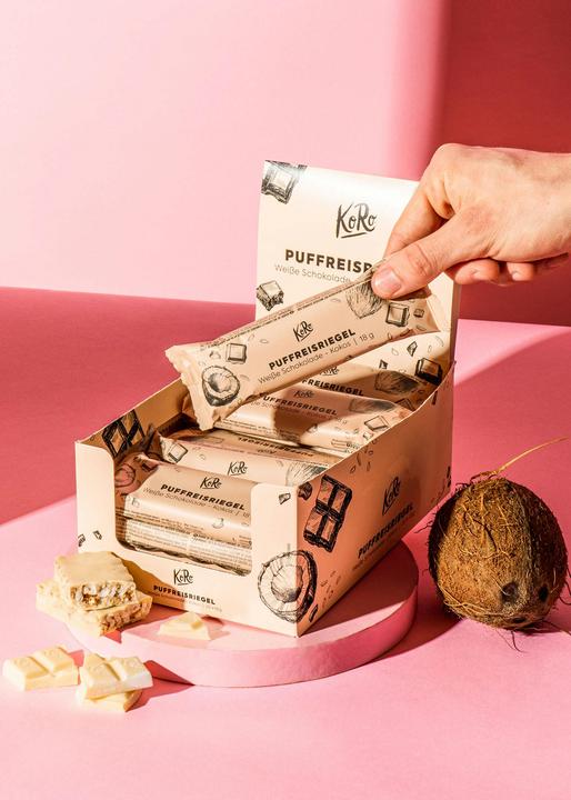 Immagine prodotto KoRo Barretta di gelato integrale marrone ricoperta di cioccolato bianco al gusto di cocco (360 g)