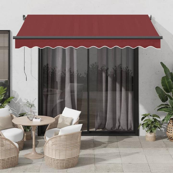 Immagine prodotto VidaXL Markise Gelenkarmmarkise Sonnenmarkise Automatisch Weinrot 350x250cm (3.50 m)