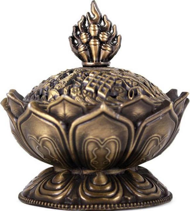 Actual product image Something Different Metal lotus incense cone holder