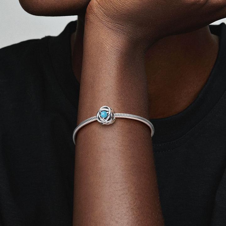 Image du produit Pandora Décembre Pierre de naissance Turquoise Cercle d'éternité Charm (Argent sterling 925)