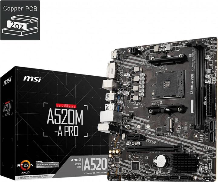 Produktbild MSI A520M-A Pro (AM4, AMD A520, mATX)