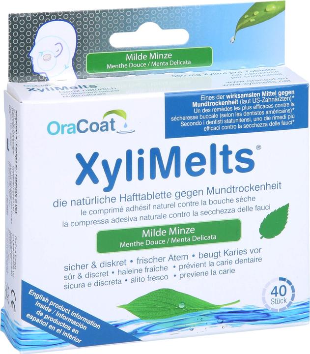 Xylimelts Hafttabletten gegen Mundtrockenheit milde Minze (40 x, 270 ml, 59 g)