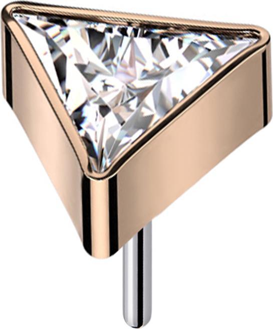 Star Piercing Threadless dreieck rosegold Kristall silber (ohne Messing, Titan G23)