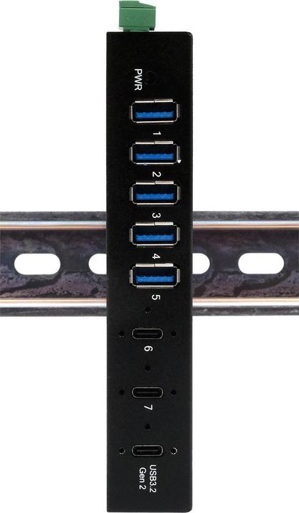 Produktbild Exsys Industrial USB 3.2 Gen 2x1 Hub 7-Port (USB-C, 7 Ports)
