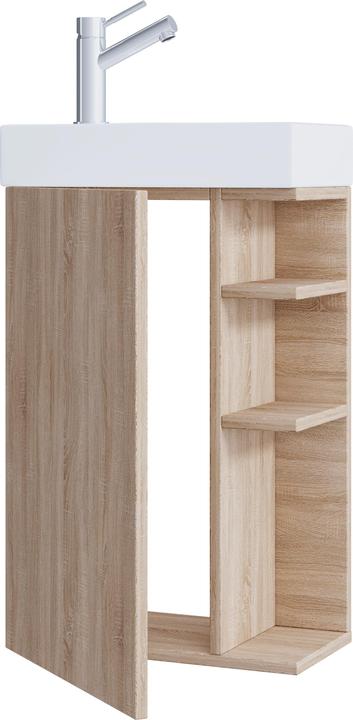 Produktbild VCM 2-tlg Badmöbel Set Gäste WC Gästebad Waschplatz Waschtisch klein schmal Lumia