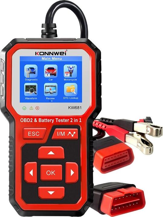 Actual product image Konnwei Diagnostic measuring device, OBD2 scanner, battery tester KW681