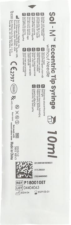 Image du produit Sol-m Spritze ohne Nadel 10ml EccentricTip 100 Stk