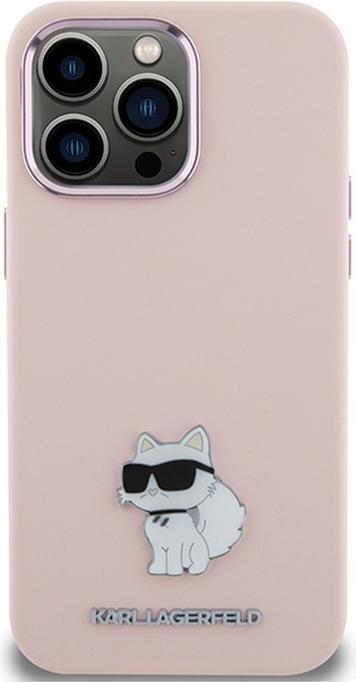 Produktbild Karl Lagerfeld KLHCP15LSMHCNPP iPhone 15 Pro 6.1" różowy/pink Silicone Choupette Metal Pin (Apple iPhone 15 Pro)