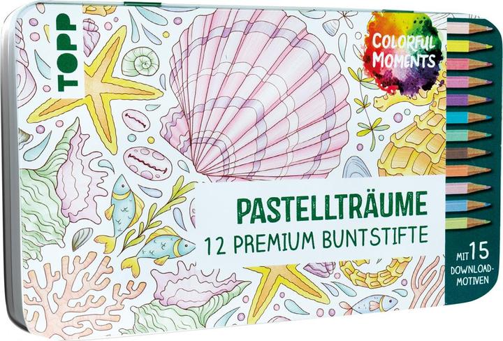Produktbild Topp Colorful Moments Designdose mit Buntstiften - Pastellträume (Multi, 12 x)