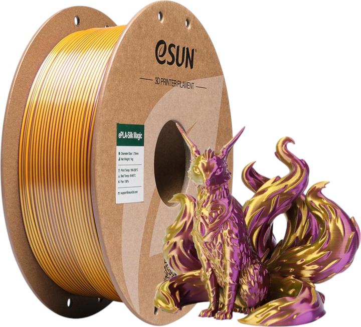 eSUN EPLA-SILK MAGIC 1,75mm PURPLE GOLD 1kg (PLA, 1.75 mm, 1000 g, Mehrfarbig)