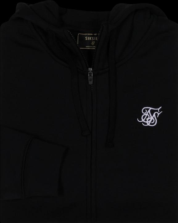 Siksilk Kapuzenpullover Black Essential Zip Through Funnel Hoodie