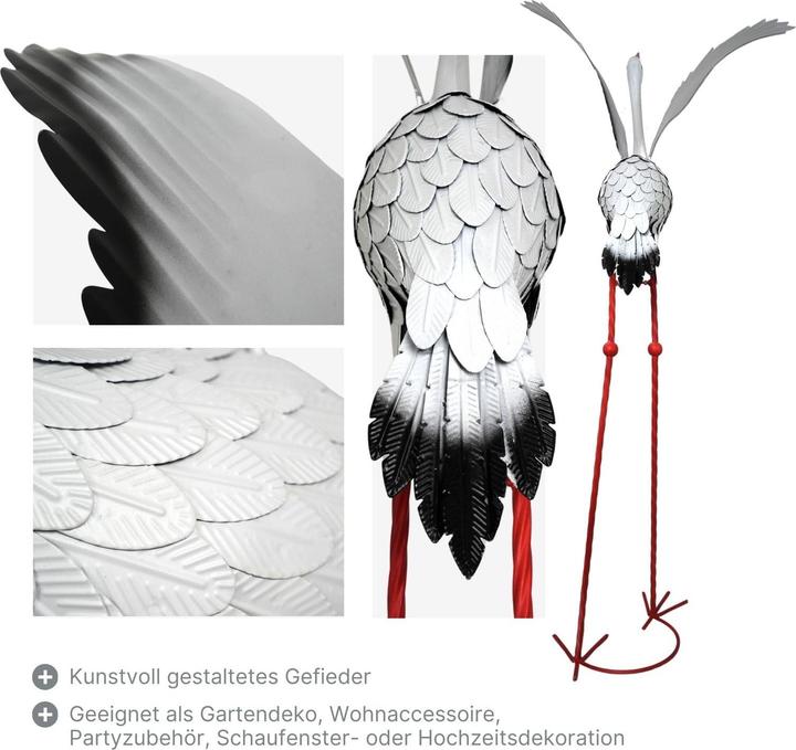 Produktbild Hermex Kranich Metall Dekofigur Gartendekoration Gartenfigur Gartenskulptur