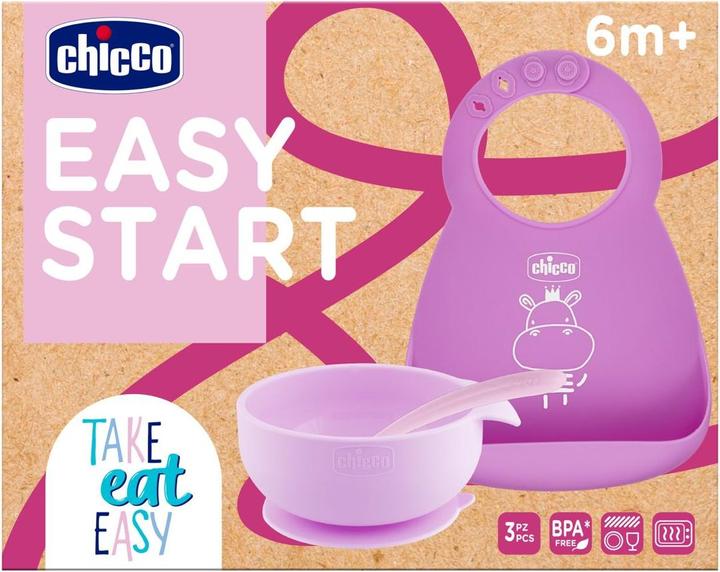 Chicco Silikon Mahlzeiten-Set, 3-tlg. - PINK - 6m+