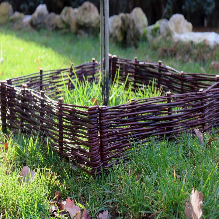 Image du produit Aquagart 4 Beeteinfassungen aus Weide 10x50cm I Beetbegrenzung /Weidenzaun zur Beetumrandung Rasenkante (50 cm)