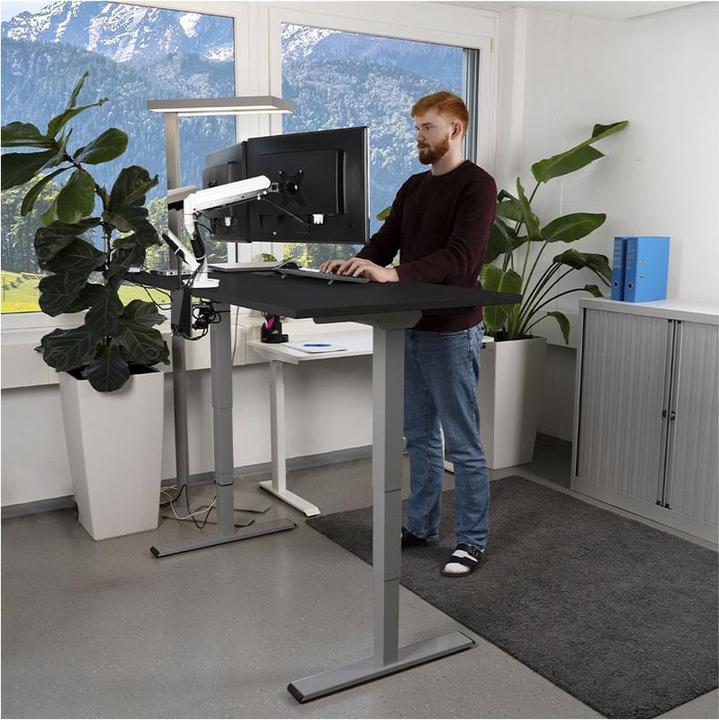 Produktbild Contini höhenverstellbarer Bürotisch 1.6x0.8m Schwarz / Gestell dunkelgrau