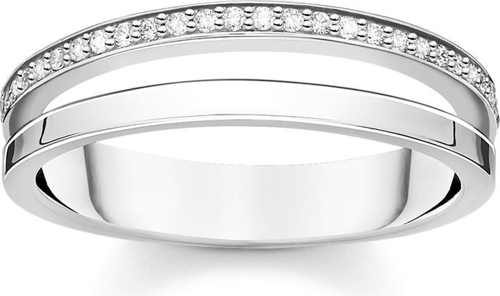 Immagine prodotto Thomas Sabo Anello doppio pietre bianche argento (60, 925 Argento)