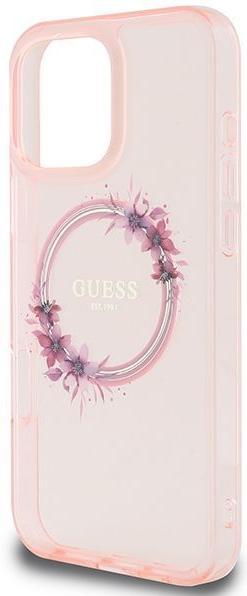 Productafbeelding Guess GUHMP16XHFWFCP iPhone 16 Pro Max 6,9" różowy/roze hardcase IML Bloemenkrans MagSafe (Apple iPhone 16 Pro Max)