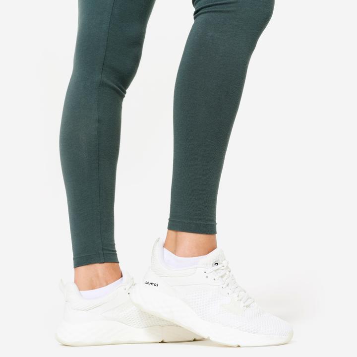 Produktbild Domyos Women's Slim-Fit Fitness Leggings - Khaki Green (W28/L31)