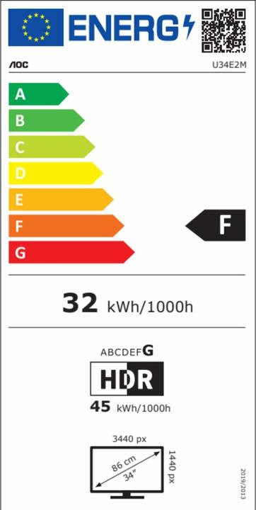 Energie-Label AOC U34E2M (3440 x 1440 Pixel, 34")