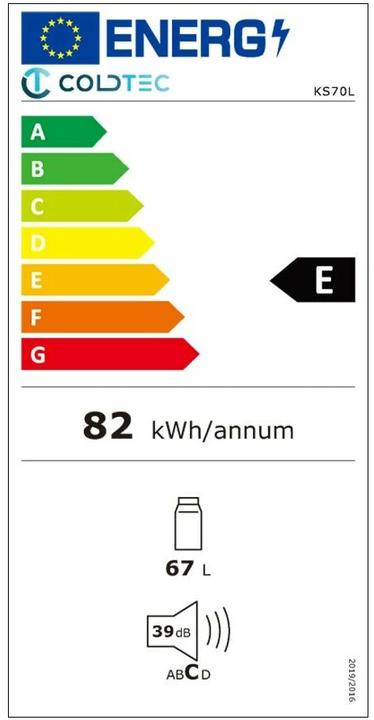 Label énergétique Kibernetik KS70L (67 l)