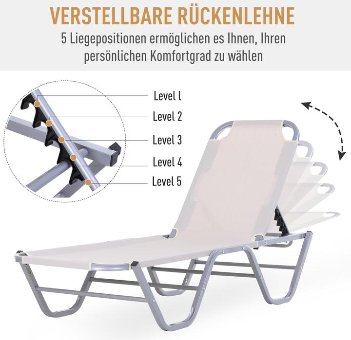 Actual product image Outsunny Sun lounger with adjustable backrest (188 cm)