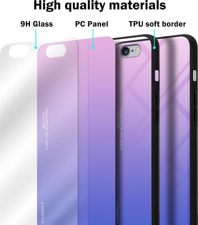 Produktbild Cadorabo TPU 2 Farben Glas Cover (Apple iPhone 6 Plus)