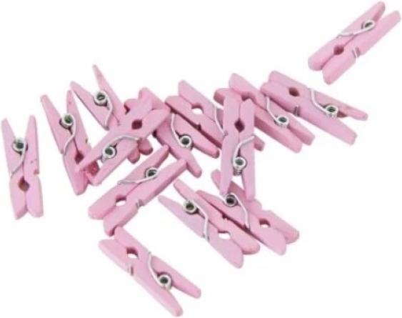Produktbild Fiesta Mini Wäscheklammern aus Holz - Pink - 24 Stück