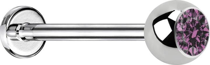 Immagine prodotto Star Piercing Micro Labret argento con sfera e cristallo viola chiaro (Acciaio chirurgico 316L, senza ottone)