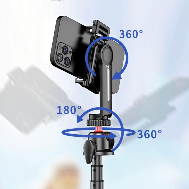 Actual product image Tech-Protect L07S Bluetooth selfie stick with flexible tripod up to 54cm and 360 head - black