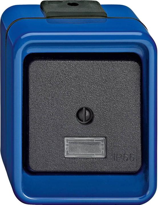 Merten Rocker switch, cross, blue, SHOCKPROOF 370775