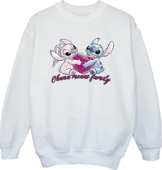 Disney Lilo And Stitch Ohana Heart With Angel Sweatshirt Mädchen