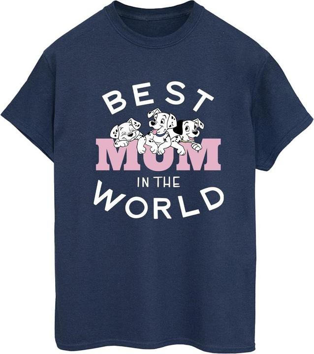 Actual product image Disney Womens/Ladies 101 Dalmatians Best Mum In The World Cotton Boyfriend T-Shirt (L)