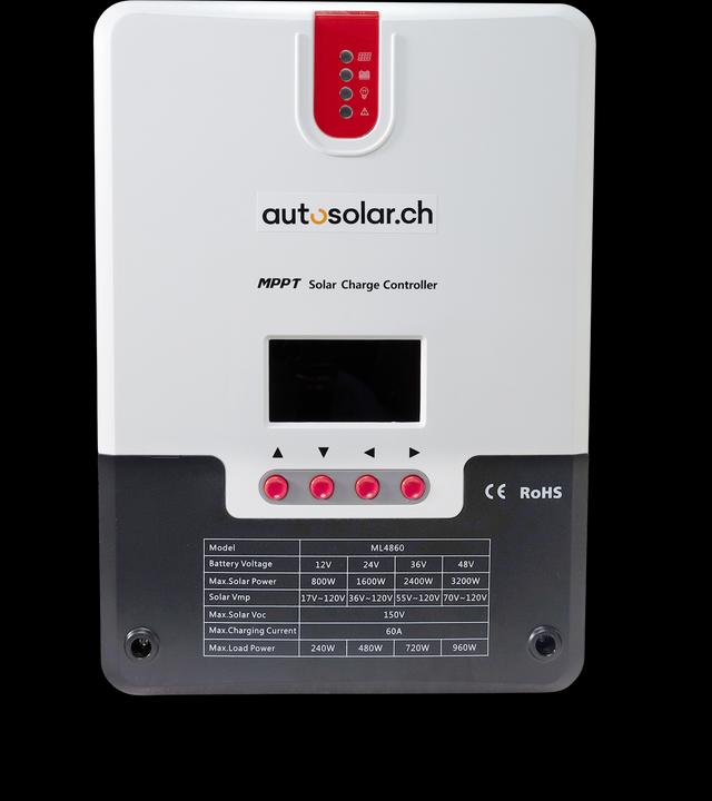 Immagine prodotto Autosolar Regolatore di carica 4860 MPPT 60 A, 150 V