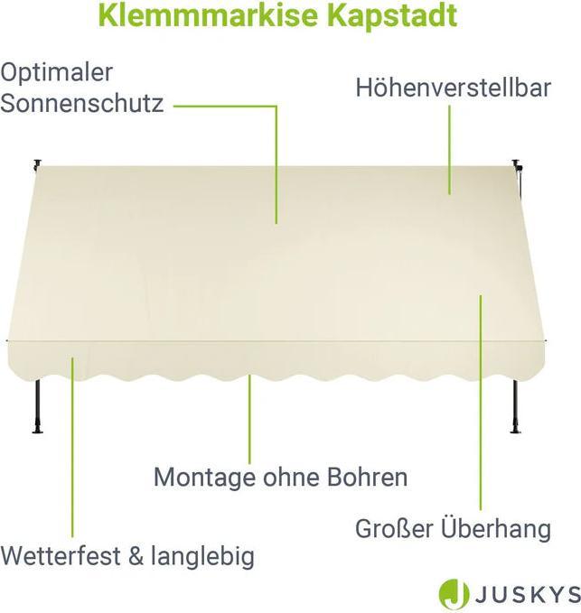 Actual product image Juskys Klemmmarkise Kapstadt (3.50 m)